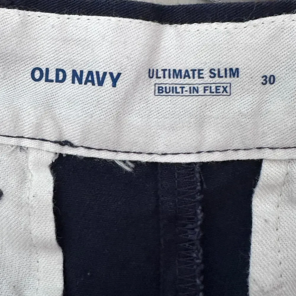 Old Navy Men's navy red lobster chino shorts ultimate slim size 30